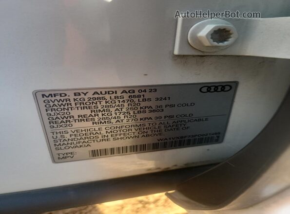 WA1VXBF73PD021455 2023 AUDI Q7 White 