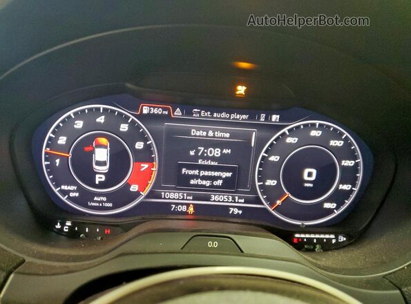 WAUB1GFF6J1041364 2018 AUDI S3 Black Սարքավորումների վահանակի տեսք