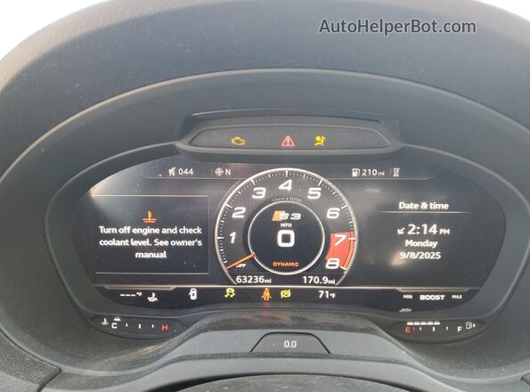 WAUB1GFF8H1020199 2017 AUDI S3 Gray ხელსაწყოთა პანელის ხედი