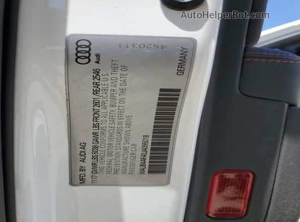 WAUB4AF40JA095018 2018 AUDI S4 White 