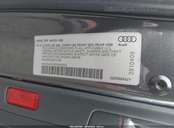 WAUB4AF46PA015424 2023 AUDI S4 Gray Вид підкапотного простору