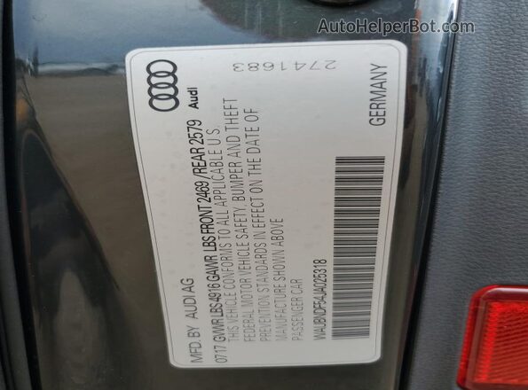 WAUBNDF54JA025318 2018 AUDI OTHER Charcoal 