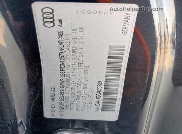WAUC4AFR2GA026789 2016 AUDI S5 Black Շարժիչի բաժամունքի տեսք