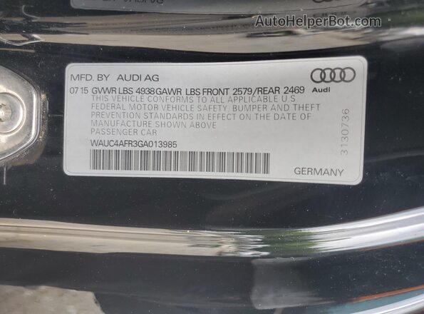 WAUC4AFR3GA013985 2016 AUDI S5 Black Widok komory silnika