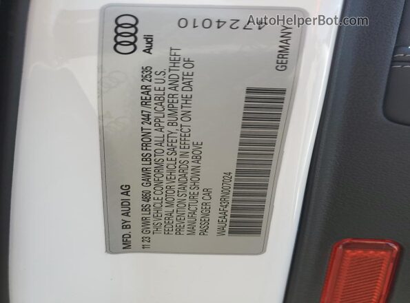 WAUEAAF43RN007024 2024 AUDI OTHER White 