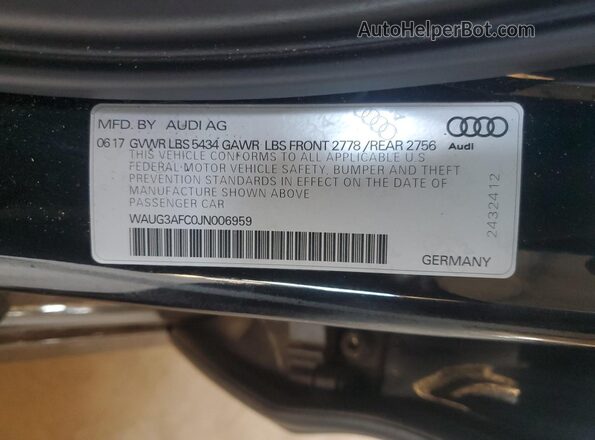 WAUG3AFC0JN006959 2018 AUDI OTHER Черный 