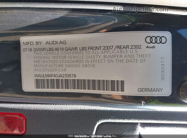 WAULMAF40JA233578 2018 AUDI OTHER Black 