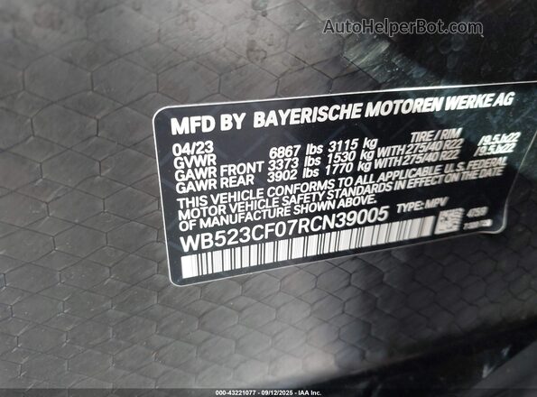 WB523CF07RCN39005 2024 BMW IX Black Widok komory silnika