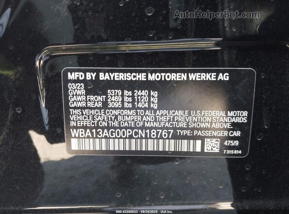 WBA13AG00PCN18767 2023 BMW 7 SERIES Black 