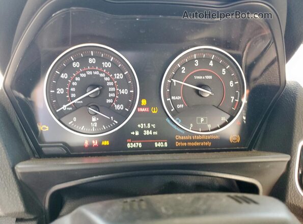 WBA1K9C56GV322033 2016 BMW 2 SERIES Red Instrument cluster view