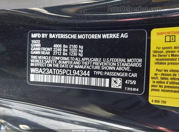 WBA23AT05PCL94344 2023 BMW 4 SERIES Black Вид підкапотного простору