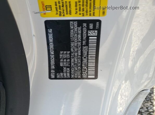 WBA23AT09MCH44606 2021 BMW 4 SERIES White Vista del compartimento del motor