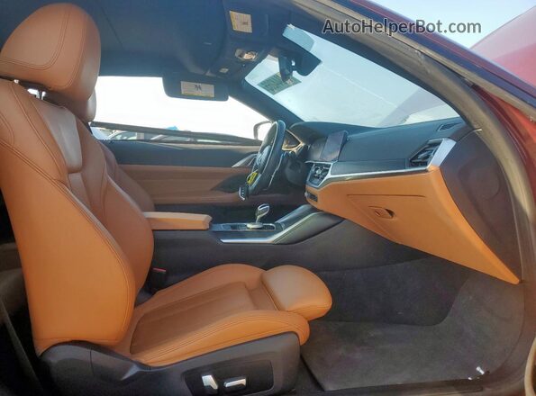 WBA23AT0XPCL16545 2023 BMW 4 SERIES Maroon Вид салону спереду