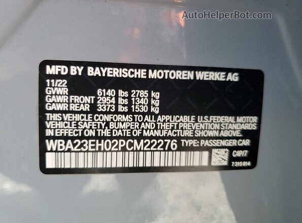 WBA23EH02PCM22276 2023 BMW 7 SERIES Gray 