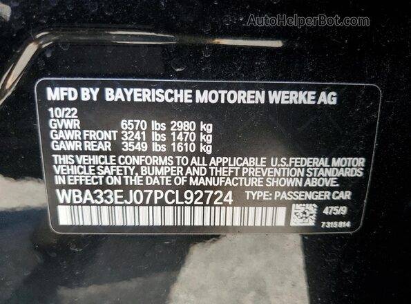 WBA33EJ07PCL92724 2023 BMW 7 SERIES Black 
