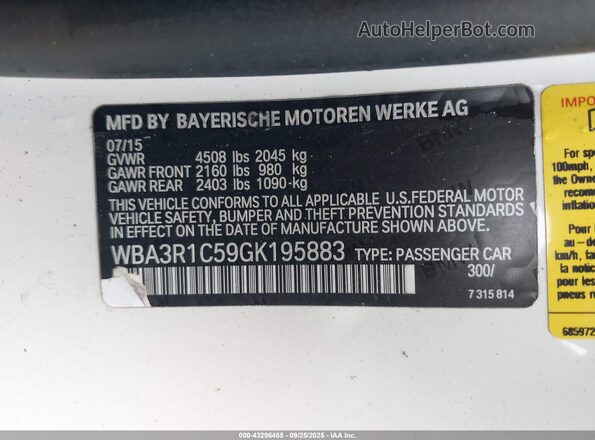WBA3R1C59GK195883 2016 BMW 4 SERIES Light Blue Շարժիչի բաժամունքի տեսք