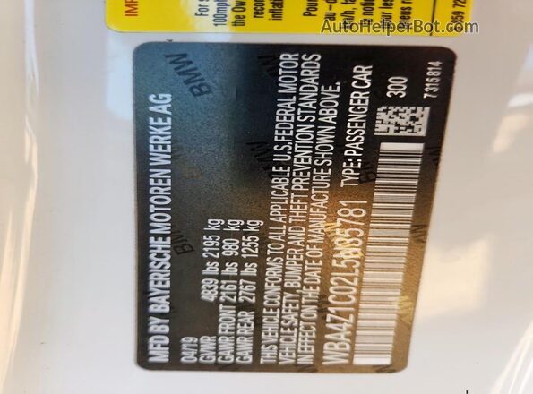 WBA4Z1C02L5N35781 2020 BMW 4 SERIES White Vista del compartimento del motor