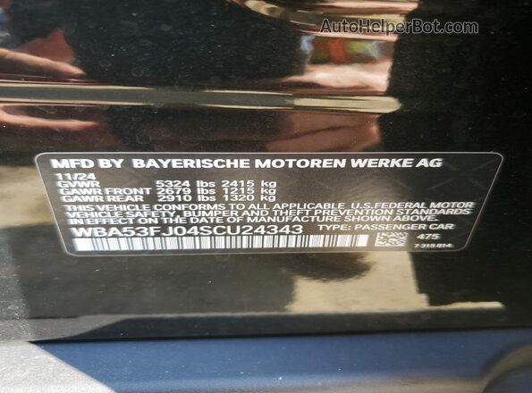 WBA53FJ04SCU24343 2025 BMW 5 SERIES Black Շարժիչի բաժամունքի տեսք