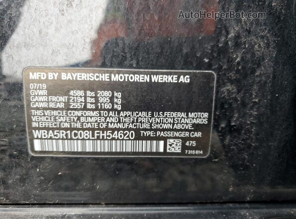 WBA5R1C08LFH54620 2020 BMW 3 SERIES Black Շարժիչի բաժամունքի տեսք