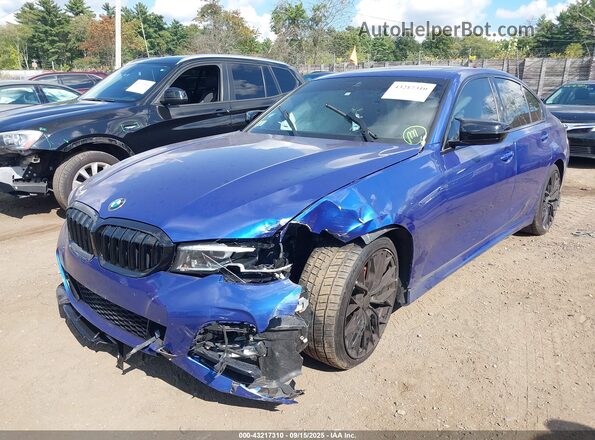 WBA5R7C02LFJ31901 2020 BMW 3 SERIES Blue Առջևի ձախ երեք քառորդ տեսարան