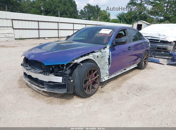WBA5U7C04LA232191 2020 BMW 3 SERIES Blue Առջևի ձախ երեք քառորդ տեսարան