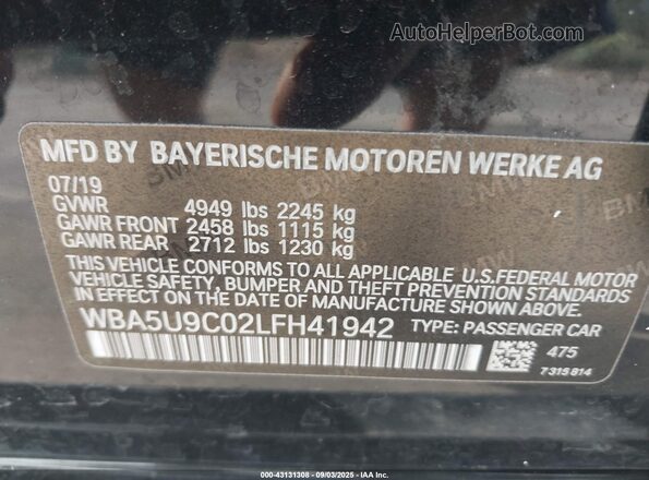 WBA5U9C02LFH41942 2020 BMW 3 SERIES Black Engine compartment view