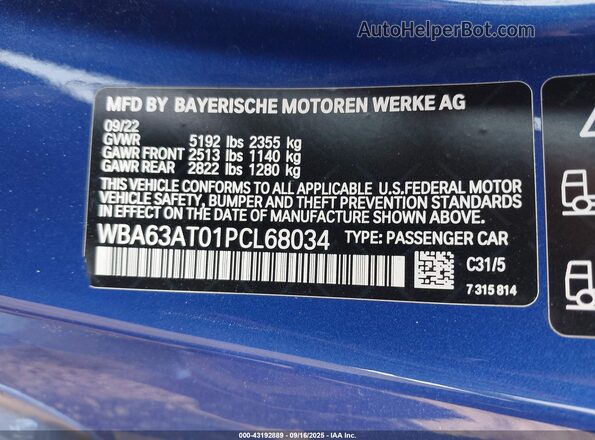 WBA63AT01PCL68034 2023 BMW M4 Blue Widok komory silnika