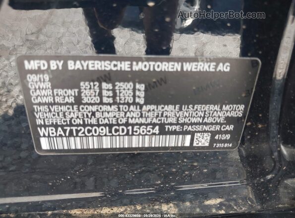 WBA7T2C09LCD15654 2020 BMW 7 SERIES Черный Вид подкапотного пространства