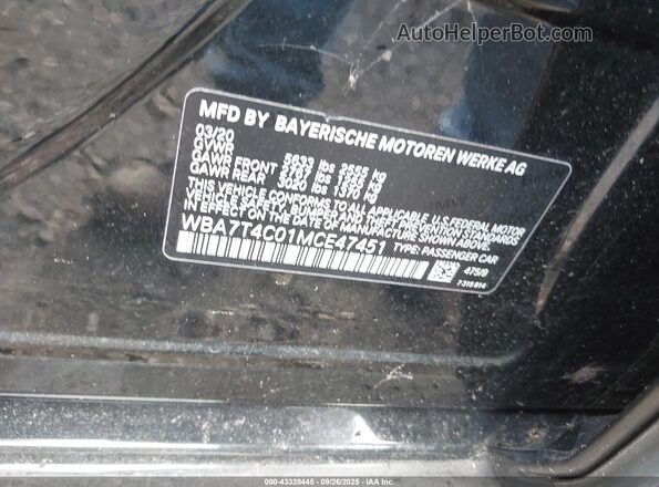 WBA7T4C01MCE47451 2021 BMW 7 SERIES Черный Вид подкапотного пространства