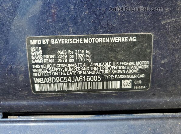 WBA8D9C54JA616005 2018 BMW OTHER Blue 