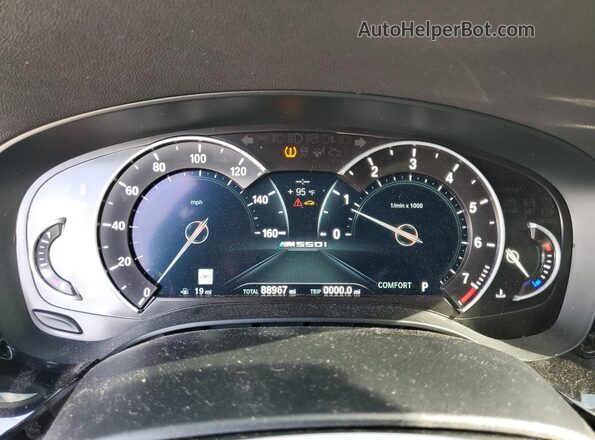WBAJB9C53JB034866 2018 BMW M5 White Instrument cluster view
