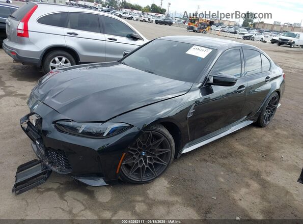 WBS33HJ04SFU35498 2025 BMW M3 Black Առջևի ձախ երեք քառորդ տեսարան