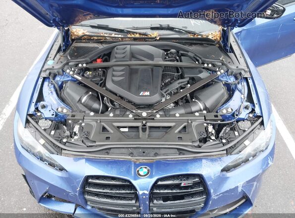 WBS43AY01RFS51955 2024 BMW M3 Blue Rear view