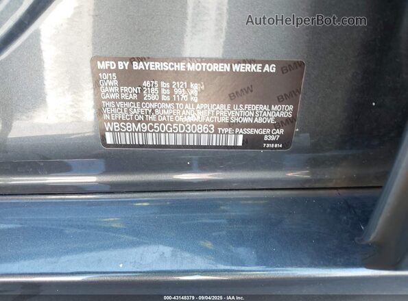 WBS8M9C50G5D30863 2016 BMW M3 Black Vista del compartimento del motor