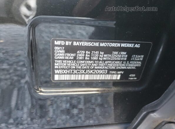 WBXHT3C3XJ5K20903 2018 BMW X1 Black 