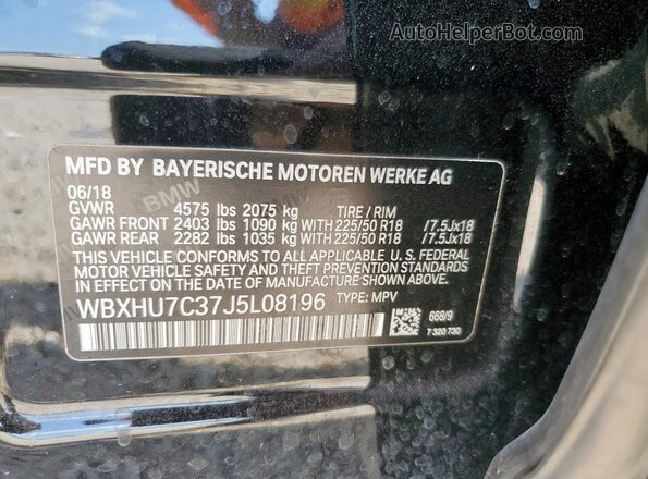 WBXHU7C37J5L08196 2018 BMW X1 Black 