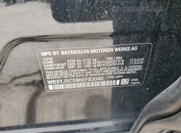 WBXYJ5C59KEF83040 2019 BMW X2 Black 