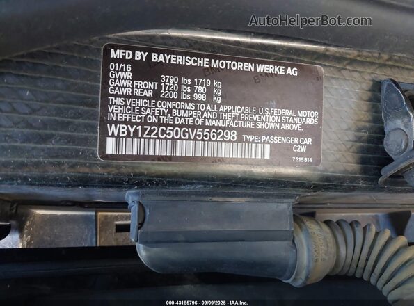 WBY1Z2C50GV556298 2016 BMW I3 Black Շարժիչի բաժամունքի տեսք