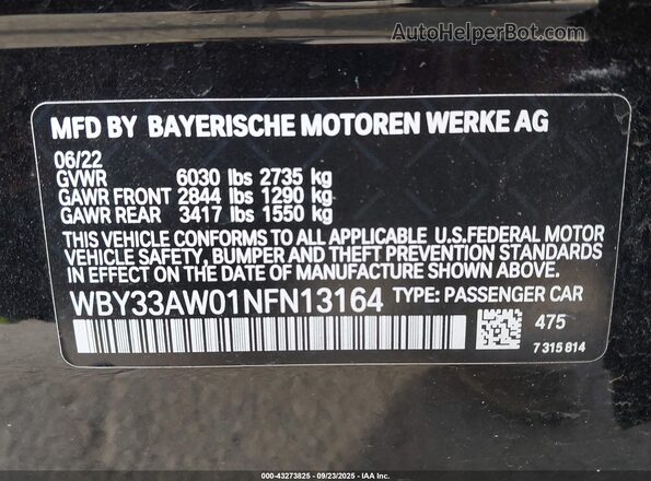 WBY33AW01NFN13164 2022 BMW I4 Black Widok komory silnika