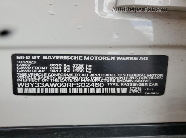 WBY33AW09RFS02460 2024 BMW I4 White 