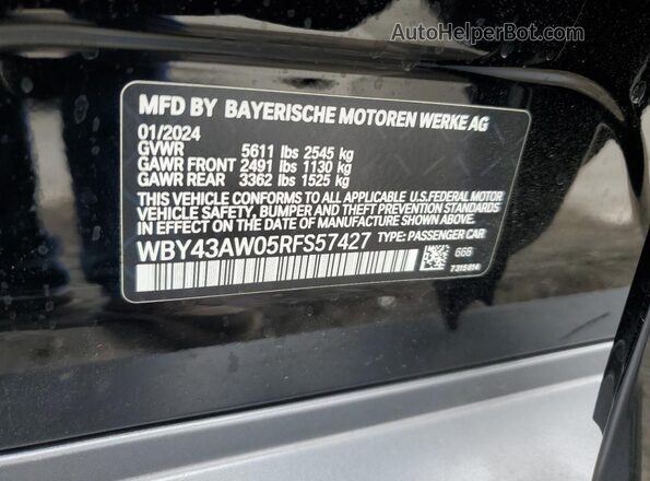 WBY43AW05RFS57427 2024 BMW I4 Черный 