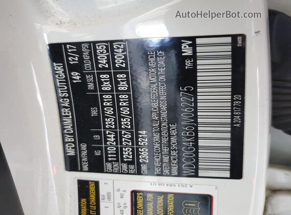 WDC0G4KB6JV062275 2018 MERCEDES-BENZ GLC-CLASS White 