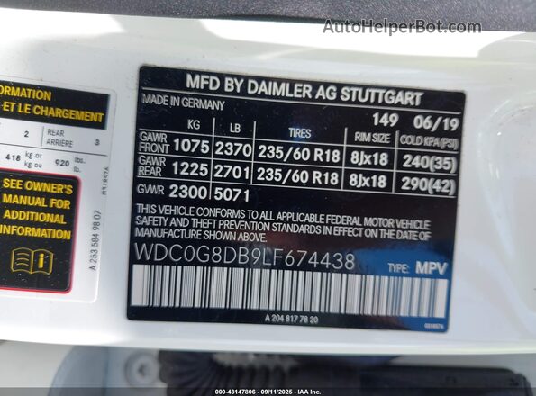 WDC0G8DB9LF674438 2020 MERCEDES-BENZ GLC 300 Белый Вид подкапотного пространства