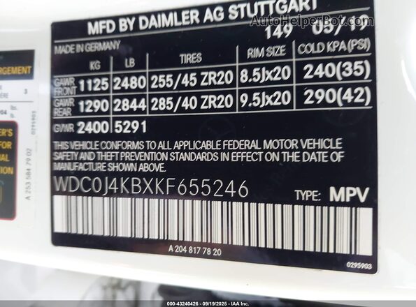 WDC0J4KBXKF655246 2019 MERCEDES-BENZ GLC 300 COUPE White Widok komory silnika