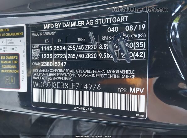WDC0J8EB8LF714976 2020 MERCEDES-BENZ GLC 300 COUPE Black ძრავის განყოფილების ხედი