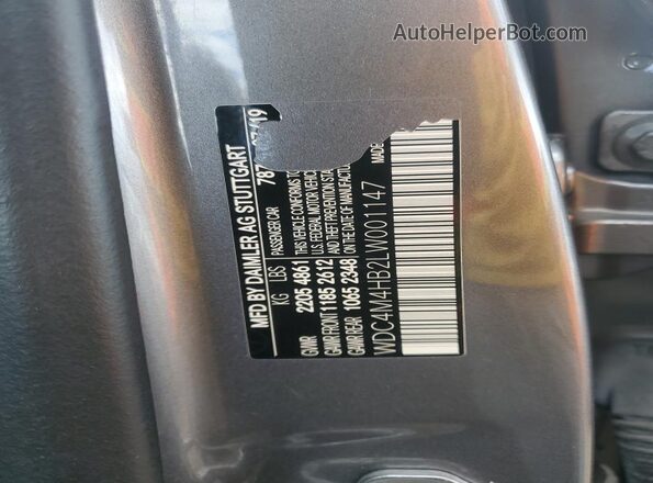 WDC4M4HB2LW001147 2020 MERCEDES-BENZ GLB-CLASS Gray 