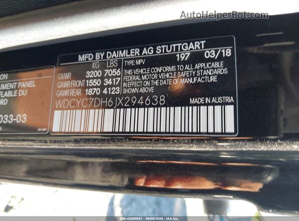 WDCYC7DH6JX294638 2018 MERCEDES-BENZ AMG G 63 Black Widok komory silnika