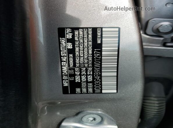 WDD3G4FB9KW012971 2019 MERCEDES-BENZ A Gray ძრავის განყოფილების ხედი