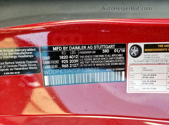 WDDPK3JA0GF124025 2016 MERCEDES-BENZ SLK Red Widok komory silnika