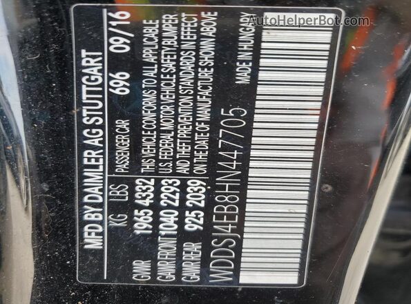 WDDSJ4EB8HN447705 2017 MERCEDES-BENZ CLA-CLASS Черный 
